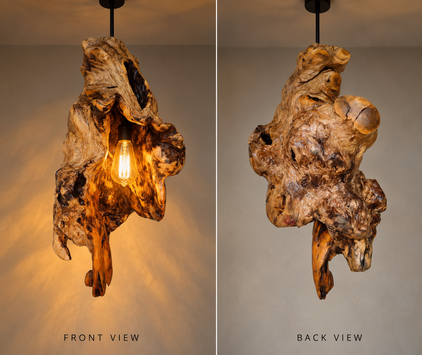 Rustic Driftwood Pendant Light.